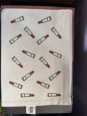 Aa Studio Cream Lipstick Print Cosmetic Pouch